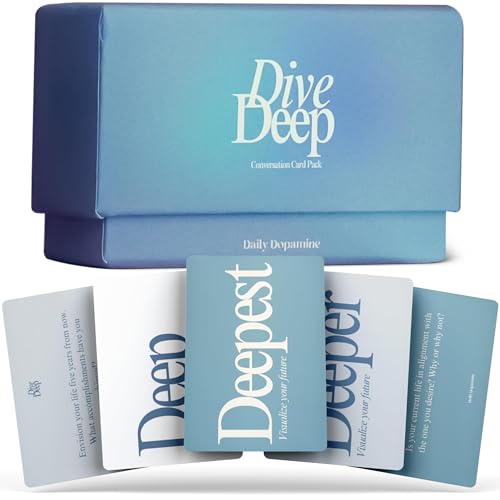 Daily Dopamine Dive Deep Conversation Cards Get to Know EachOther IceBreaker Deep Meaningful Conversations Card Game for Teens Adults Couples Fun Family Party Game for Events Parties - Image 1