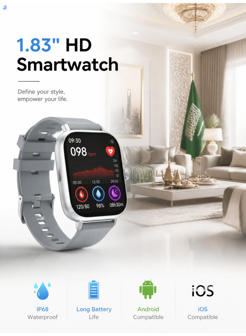 Smart watch 1.83inch full touch call Y13 Bluetooth sports yellow - Image 4