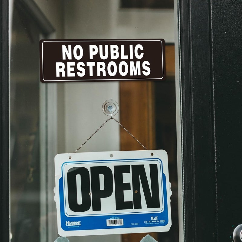 SnailGo No Public Restrooms 9x3 Inch, Acrylic Sign for Business Waterproof Self-Adhesive Plastic Signage for Door Wall 4 Pack - Image 5