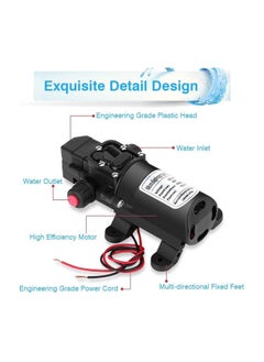 Y&D مضخة مياه عالية الضغط بخاخ فتيلة ذاتي 116Psi 60W PSI غشاء طازج مع مشابك خرطوم للتخييم مركبة بحرية  - Image 3