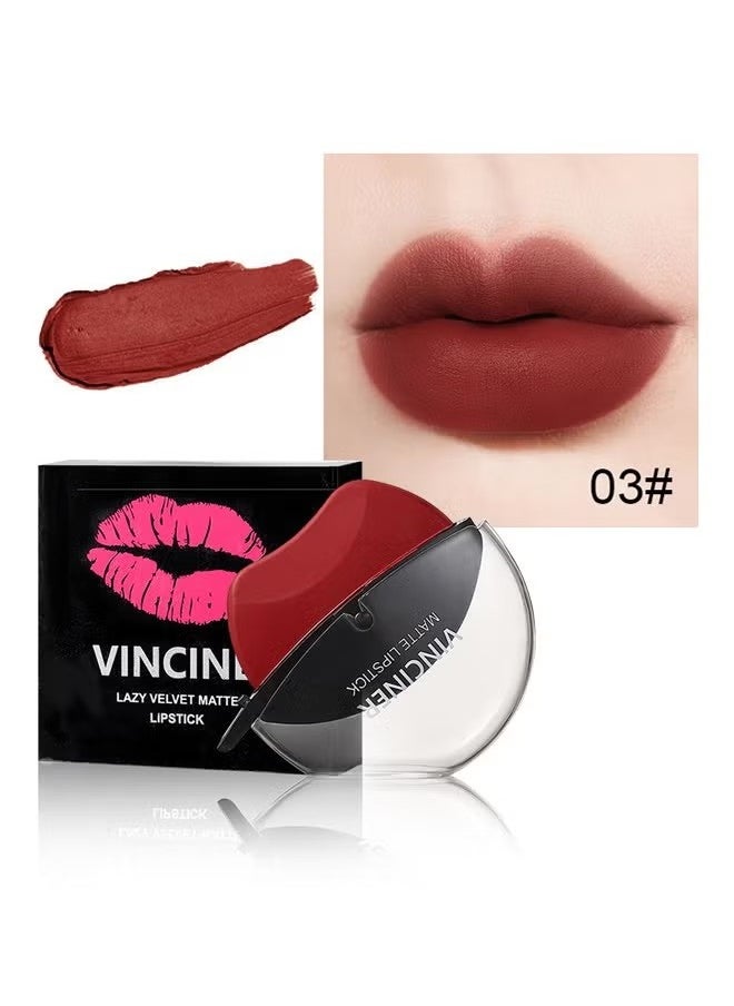VINCINER - Lazy Velvet Matte Lipstick-Lip shaped lipstick,easy to apply,long-lasting and non-fading matte effect matte lipstick (Red) #03 - Image 1