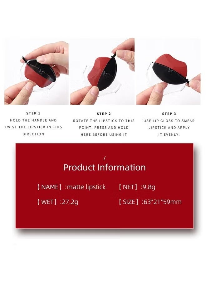 VINCINER - Lazy Velvet Matte Lipstick-Lip shaped lipstick,easy to apply,long-lasting and non-fading matte effect matte lipstick (Red) #03 - Image 1