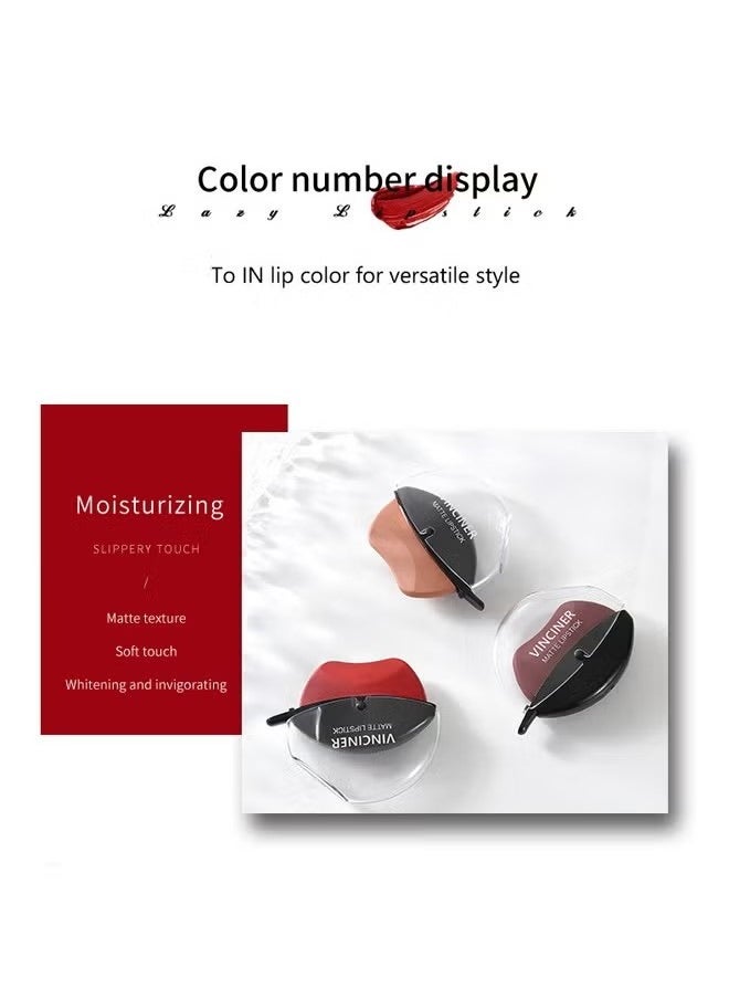VINCINER - Lazy Velvet Matte Lipstick-Lip shaped lipstick,easy to apply,long-lasting and non-fading matte effect matte lipstick (Red) #03 - Image 1