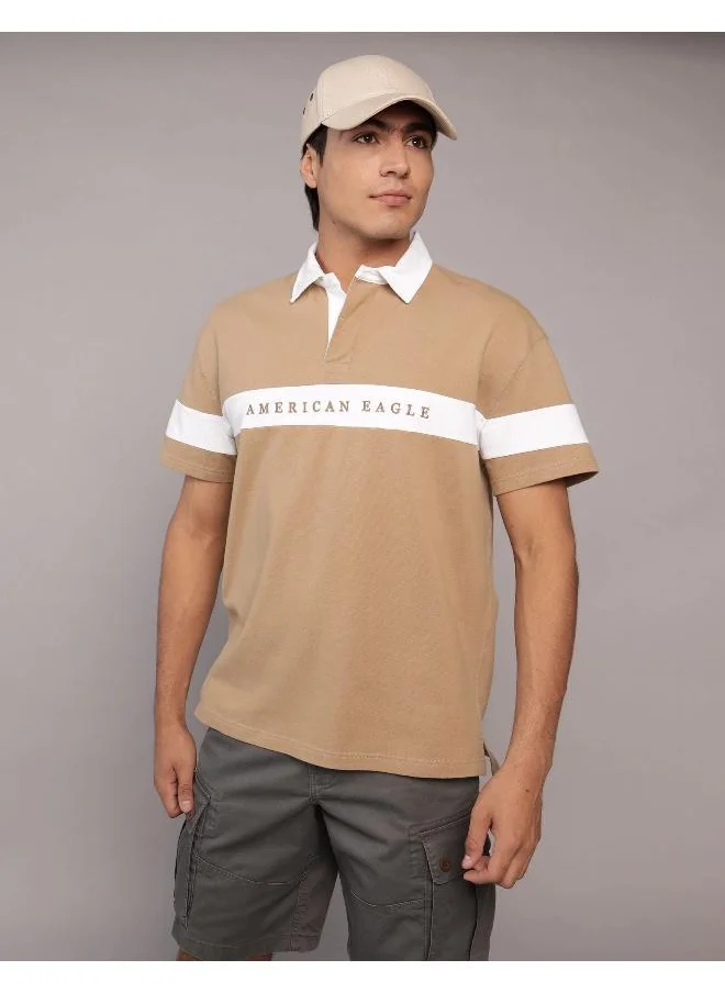 American Eagle AE Logo Rugby Polo Shirt