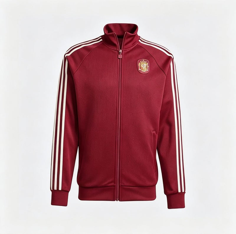 Spain National Team Retro Track Jacket Coat, Full Zip Stand Collar Training Jacket with España Print Back-Men Women - Image 4