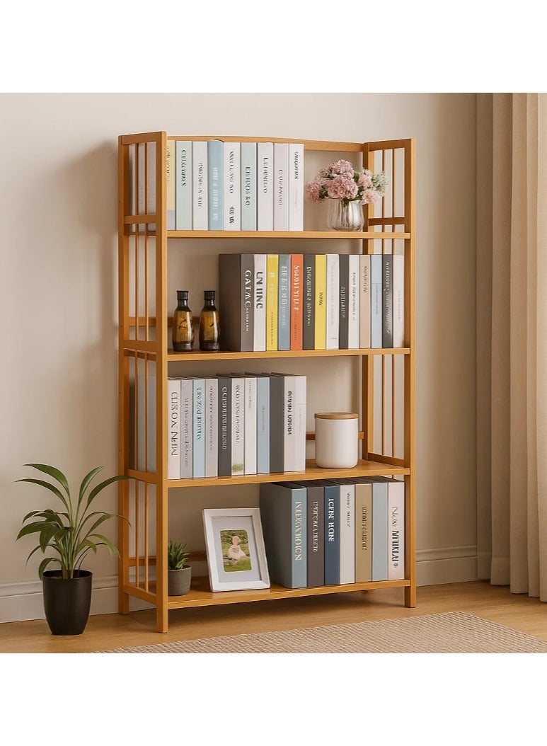 LINGWEI 4-Tier Wooden Bookshelf Cabinet Durable & Stylish Shelving Unit  - Image 2
