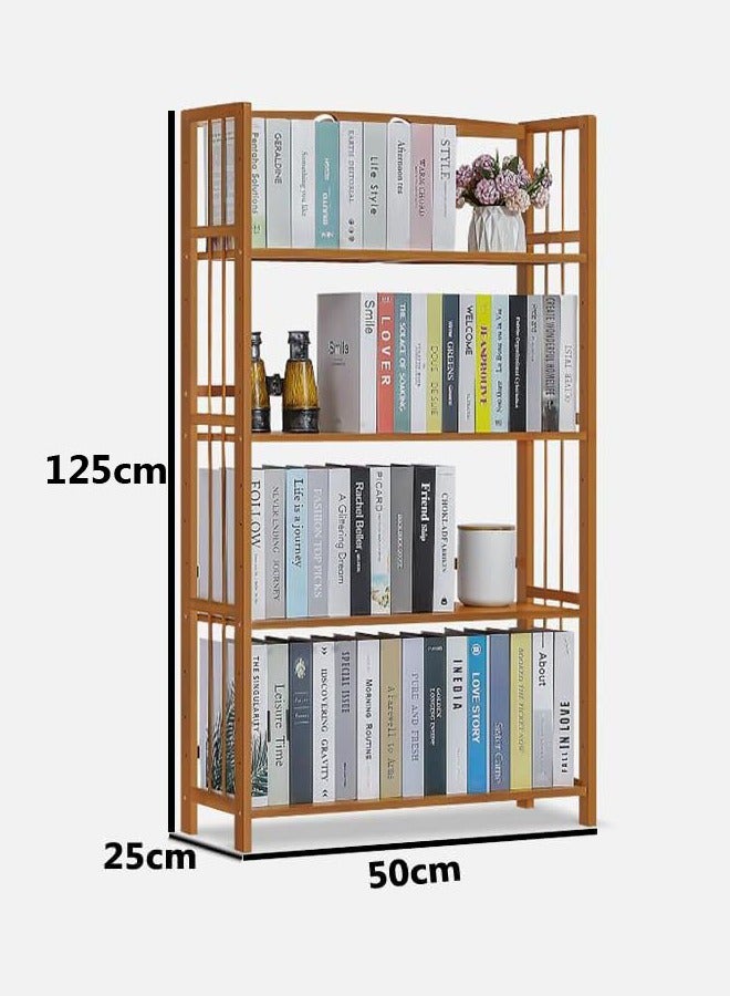 LINGWEI 4-Tier Wooden Bookshelf Cabinet Durable & Stylish Shelving Unit  - Image 3