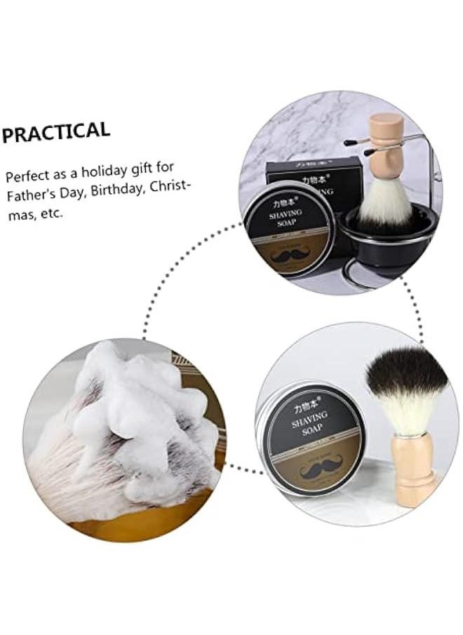 Generic - 1 Set Shaving Foam Bowl Grooming Badger Shaving Brush Shave Brush Shaving for Men Man Suit Travel Shave Cream Shaving Supply Shaving Must Have Bathroom Shaving Bowl Black - Image 1
