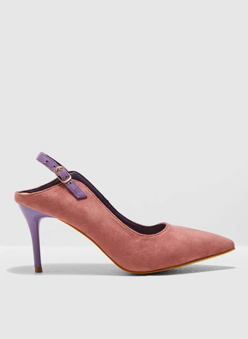 ELLA Cut Out Heel Colourblock Pumps