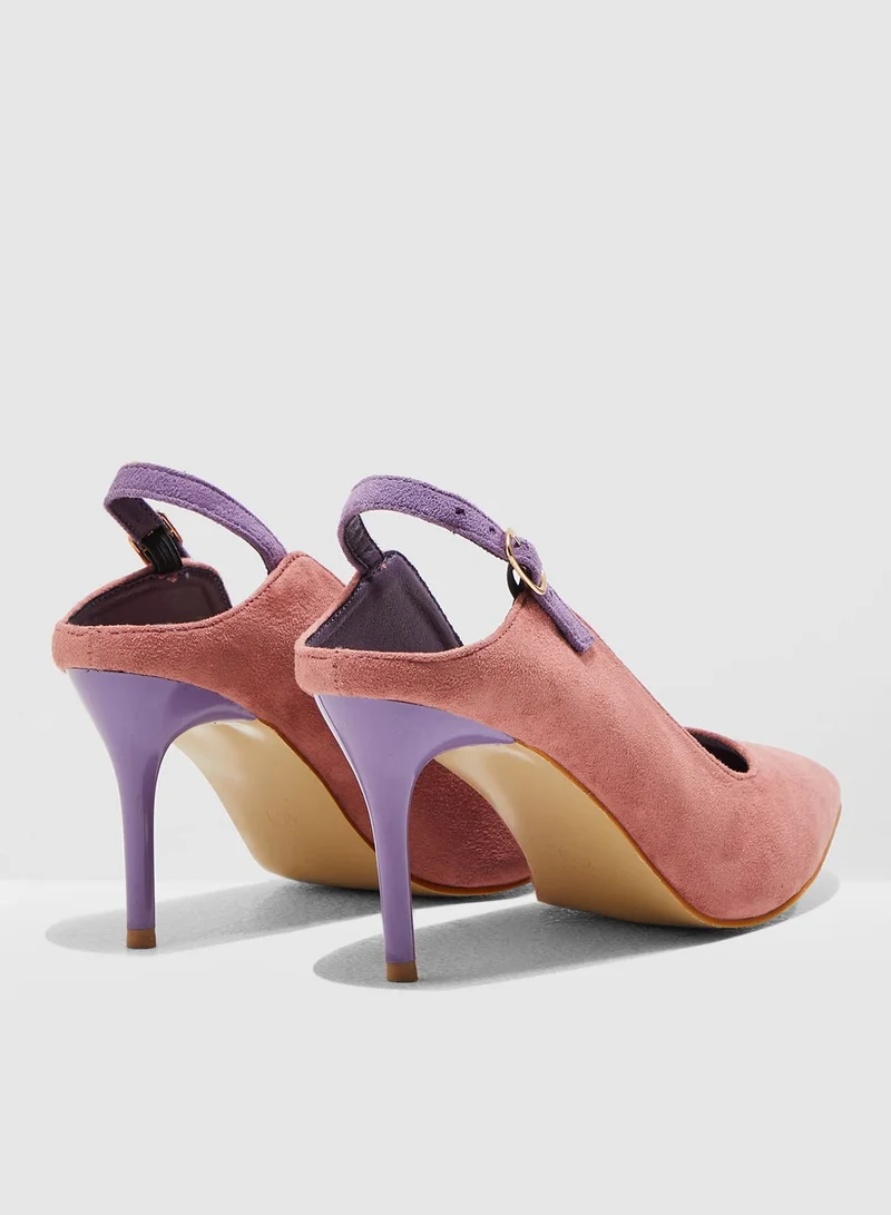 ELLA Cut Out Heel Colourblock Pumps