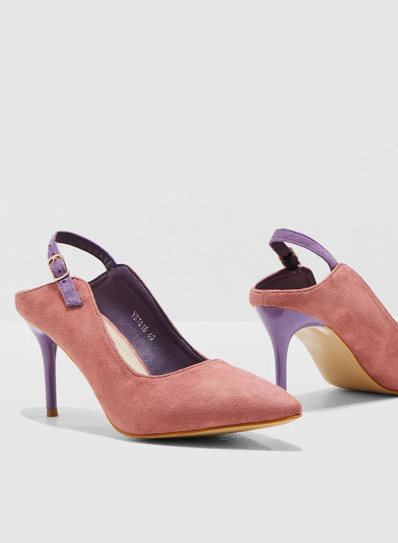 ELLA Cut Out Heel Colourblock Pumps