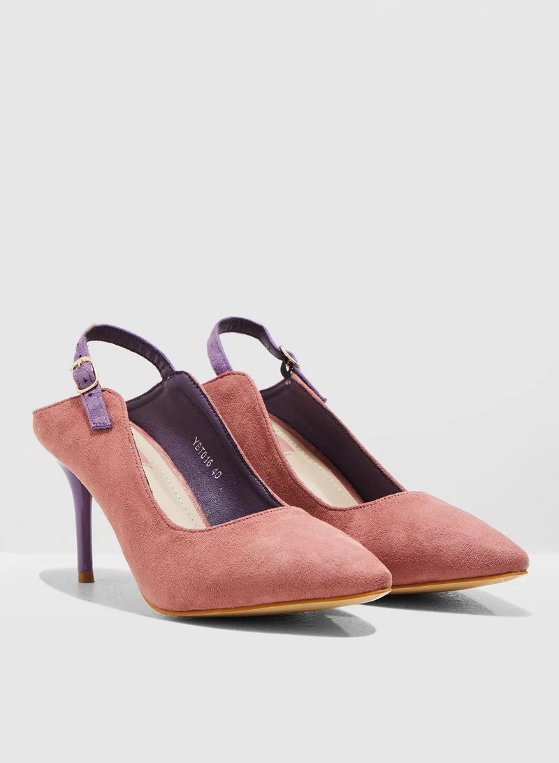 ELLA Cut Out Heel Colourblock Pumps