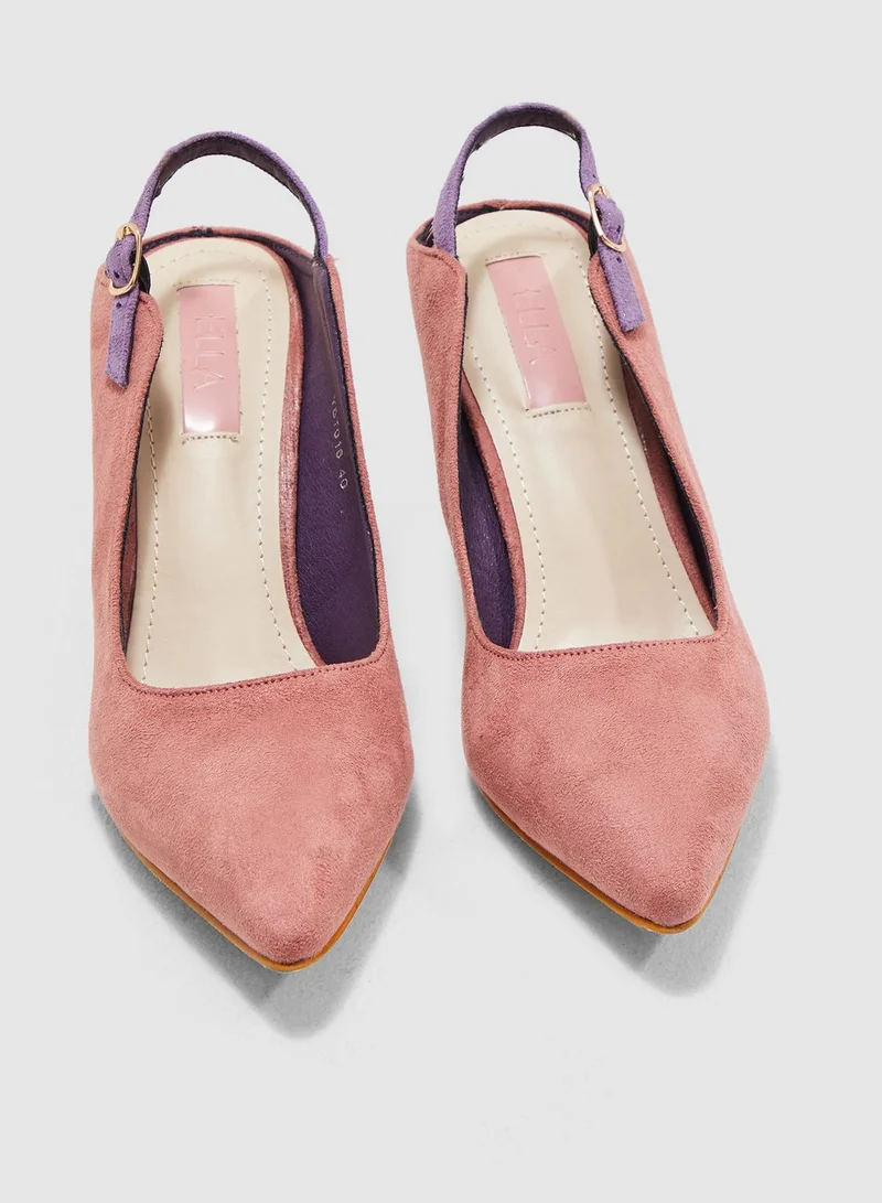 ELLA Cut Out Heel Colourblock Pumps