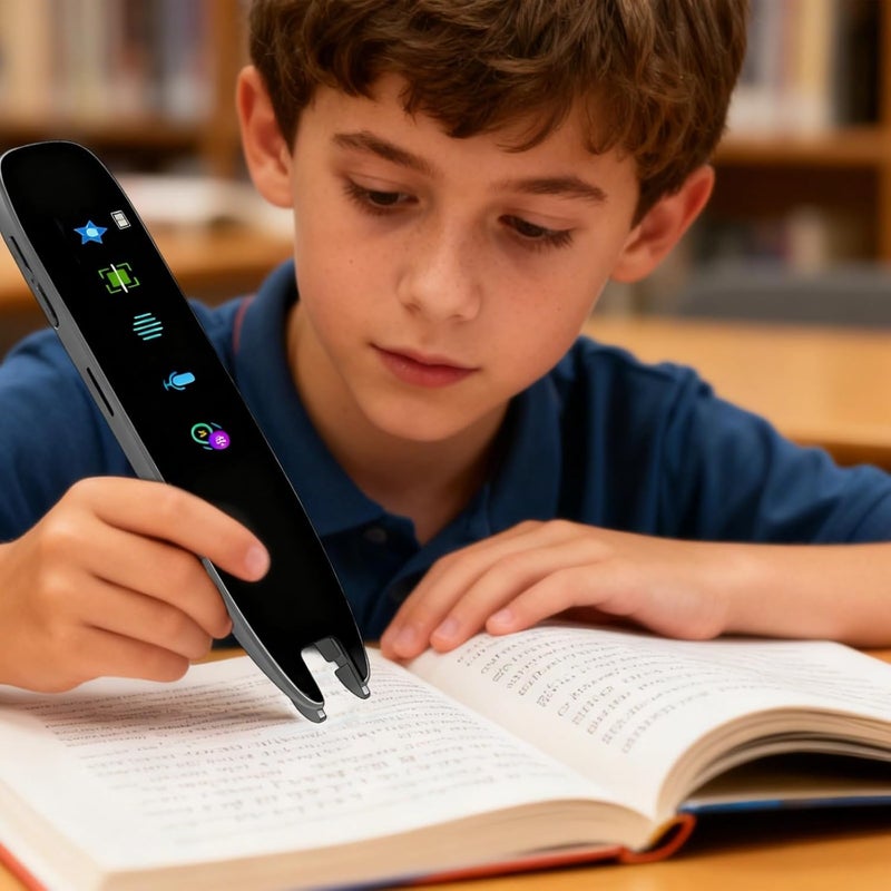 قلم الترجمة الفوري بالصوت والمسح، 112 لغة، شاشة كبيرة 3.38 بوصة، دقة عالية، استخدام دون اتصال، قلم القراءة، رمادي - Image 2
