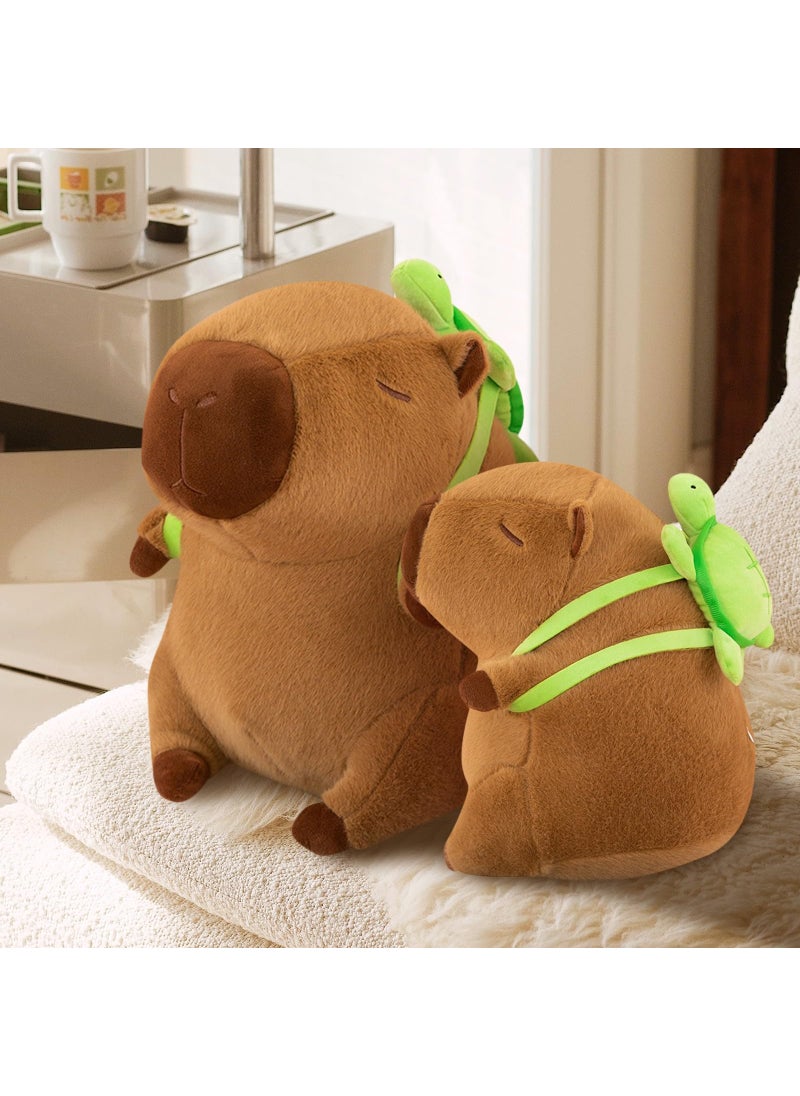 SHINUOER SHINUOER Capybara Plush Cute Capybara Stuffed Animal Kawaii Plush Toy with Turtle Backpack Capybara Gifts Cute Plush Pillow Birthday for Kids Boys Girls 9 Inch  - Image 2