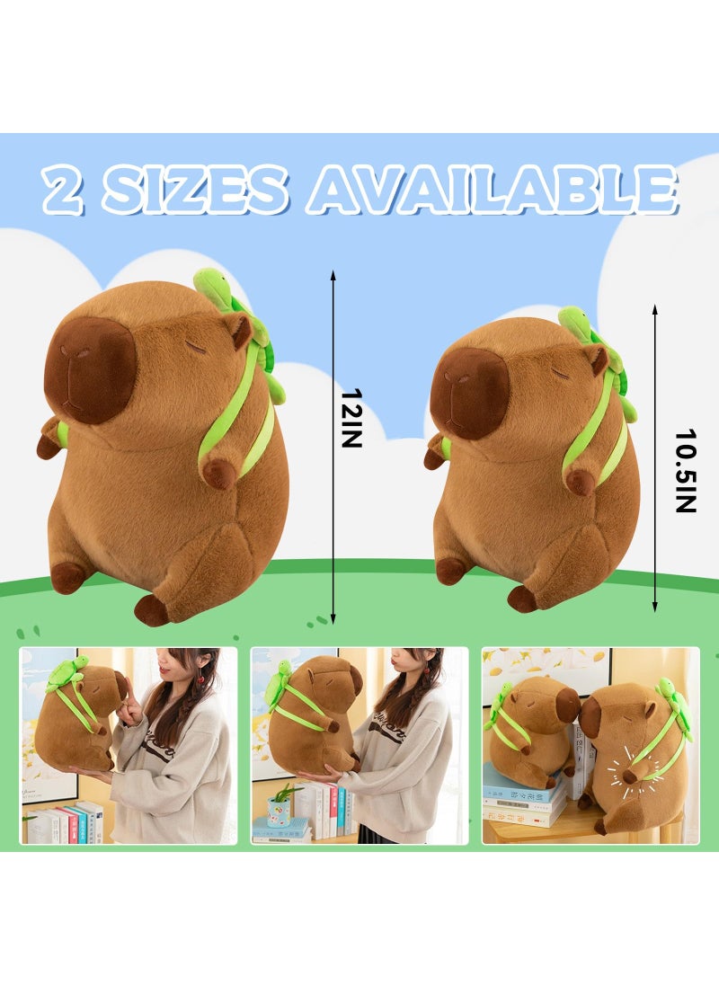 SHINUOER SHINUOER Capybara Plush Cute Capybara Stuffed Animal Kawaii Plush Toy with Turtle Backpack Capybara Gifts Cute Plush Pillow Birthday for Kids Boys Girls 9 Inch  - Image 4