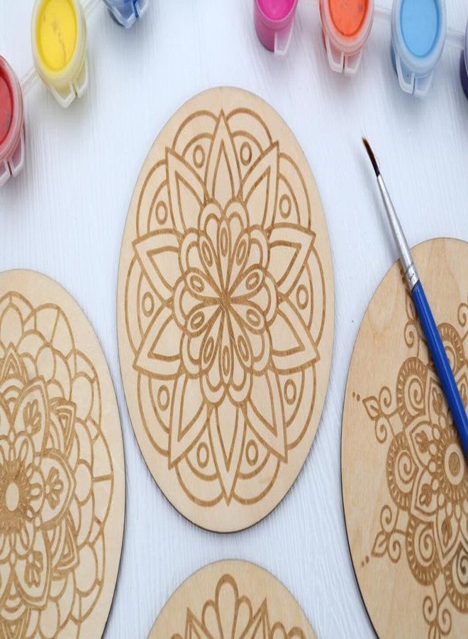Haoser Wooden Mandala Paint Kit Art and Craft Kit, Painting Brush for Girls Boys 9-12 Years Coaster DIY Kit Set of 6 Beginner Kit | DIY Kit for Birthday Gift|DIY Kit for Mandala Coaster for Craft - Image 3