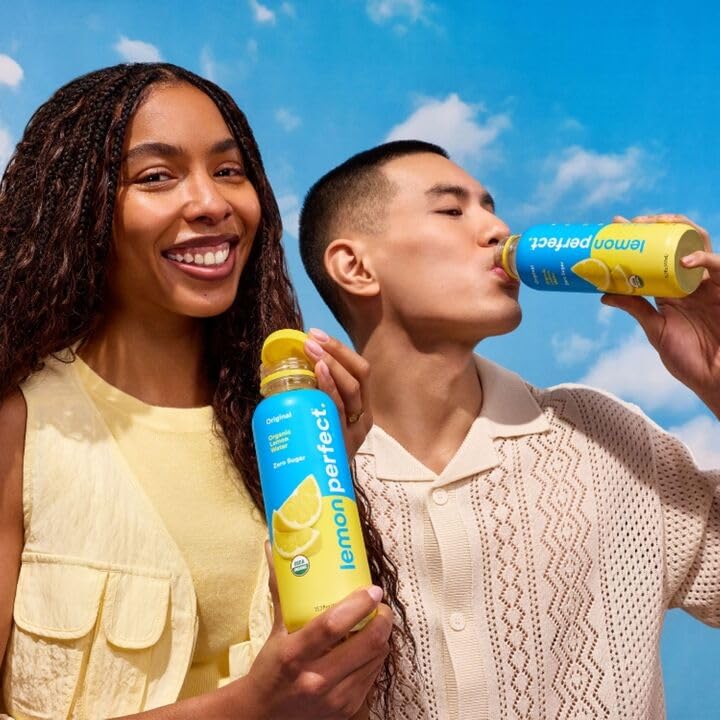 ليمون بيرفكت الأصلي، ماء ليمون بنكهة، عضوي، بدون سكر، مشروبات ترطيب صحية، زجاجات سعة 15.2 أونصة سائلة (12 عبوة) - Image 3