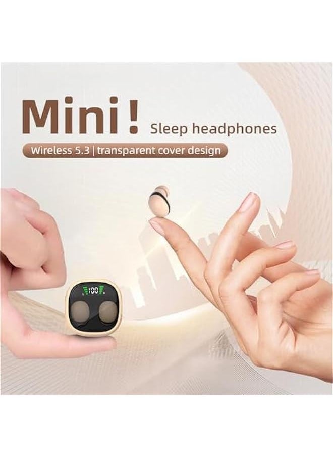 Low Profile Mini Small Invisible Earbuds Wireless Bluetooth Ear Buds for Small Ears Canals Women Kids, Flat Tiny Smallest Micro Discreet Sleep Hidden Headphones Comfortable Earbuds Wireless for Work