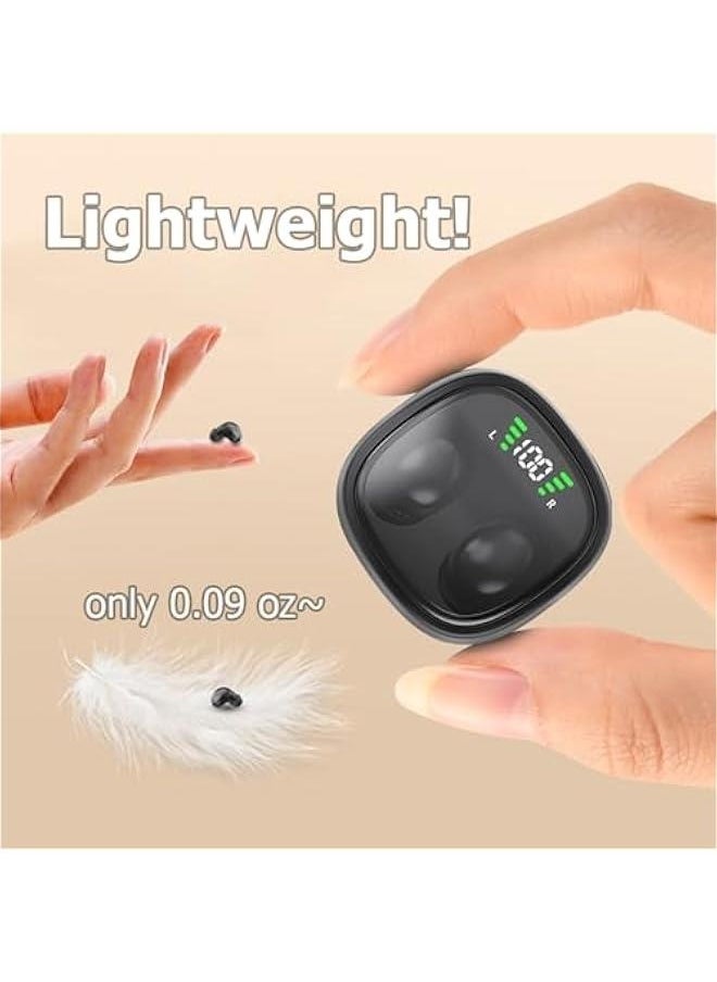 Low Profile Mini Small Invisible Earbuds Wireless Bluetooth Ear Buds for Small Ears Canals Women Kids, Flat Tiny Smallest Micro Discreet Sleep Hidden Headphones Comfortable Earbuds Wireless for Work