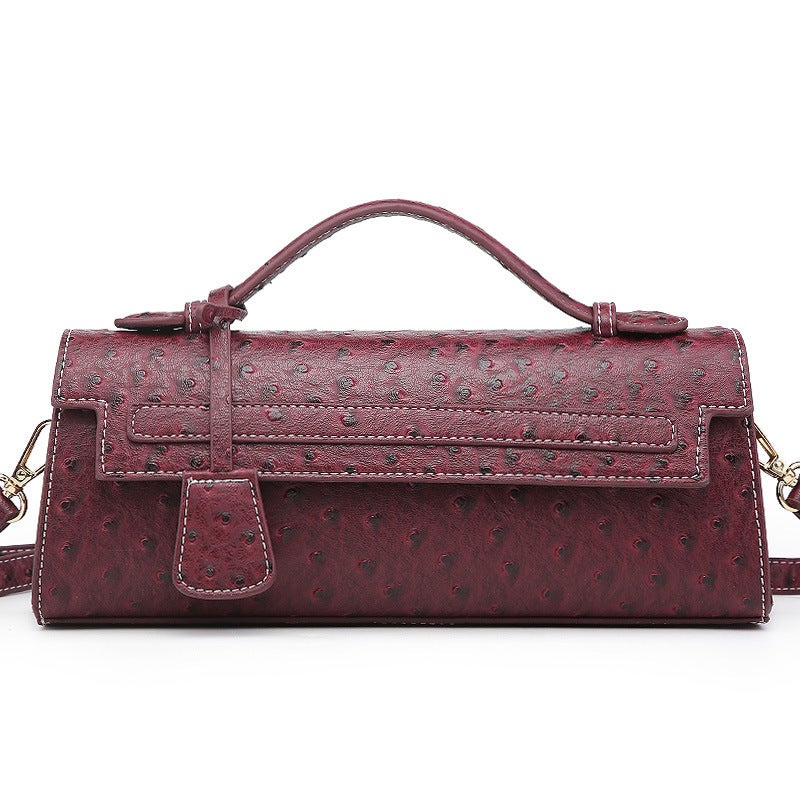 Women'S Bag 'S Popular Snake Pattern Portable Small Square Bag Middle Eastern Ostrich Pattern Chain Shoulder Bag Kelly - Image 5