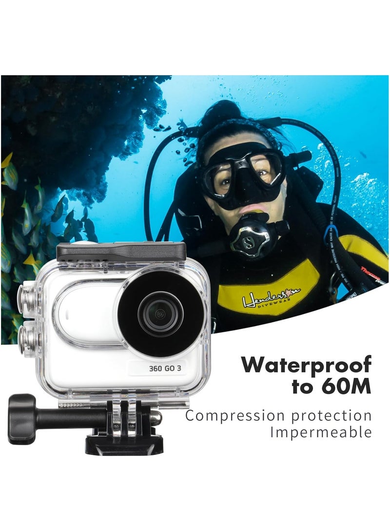 AROAQ Dive Waterproof Protector Case Housing for Insta360 Go 3 Action Camera Accessories Diving Depth 60M/196FT Underwater Protective Case - Image 2