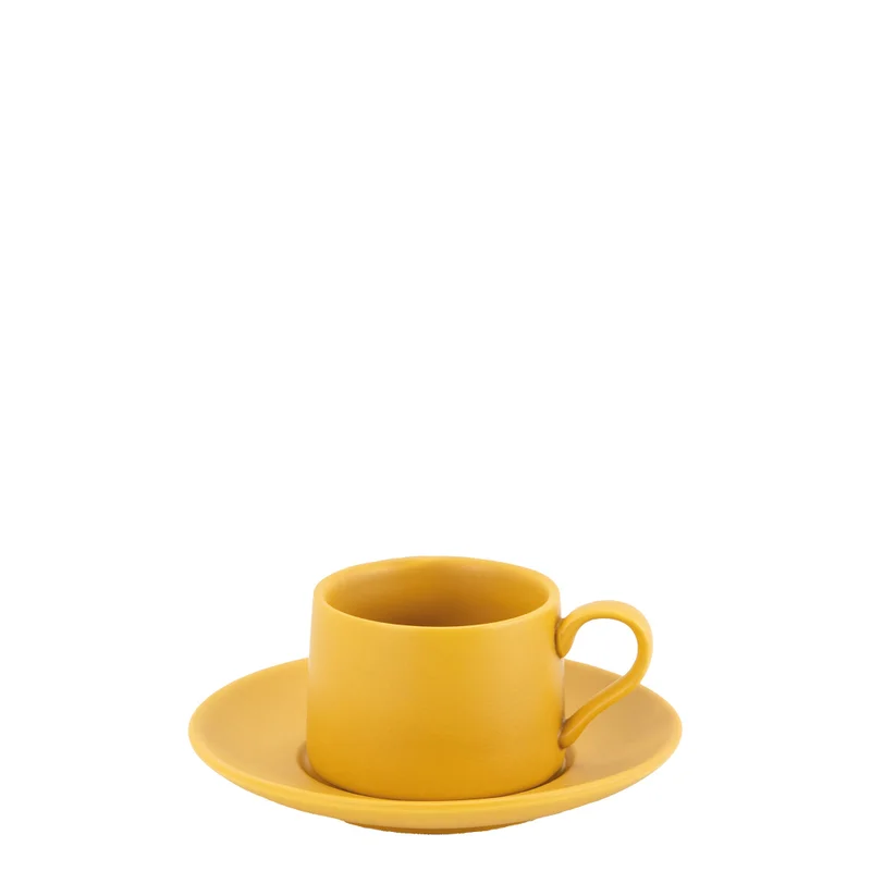 Zafferano LEVANTE Coffee Cup Ø.65x45mm.  8 CL. Saucer  Ø.125mm. Ochre- PORCELLANA -
