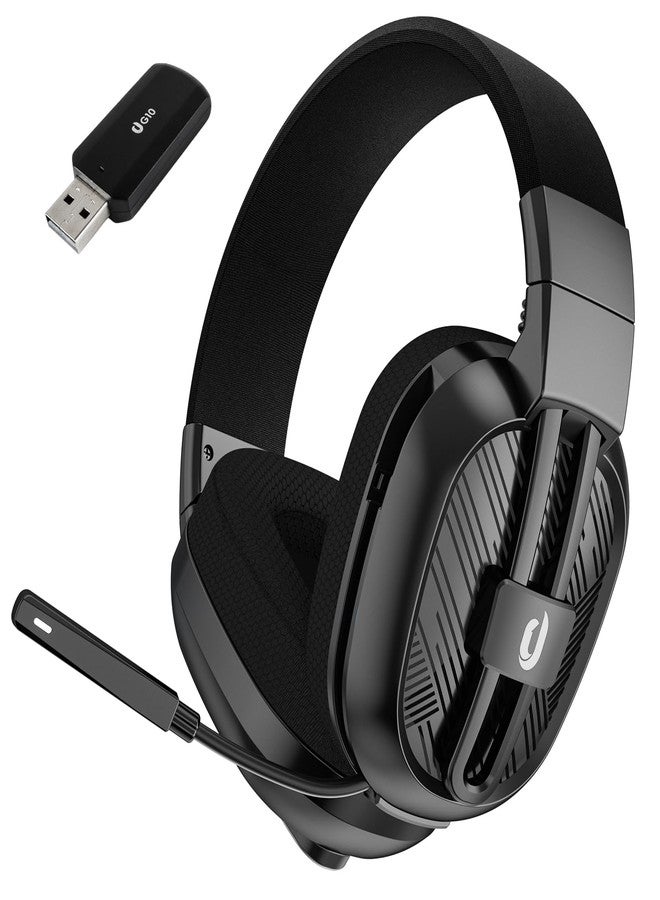 Jeecoo G10 Wireless Gaming Headset with Mic for PC PS5 PS4 Nintendo Switch, Bluetooth, 50+ Hrs Stereo Sound, Comfortable Noise-Cancelling Microphone Gaming Headphones, Black - Image 1