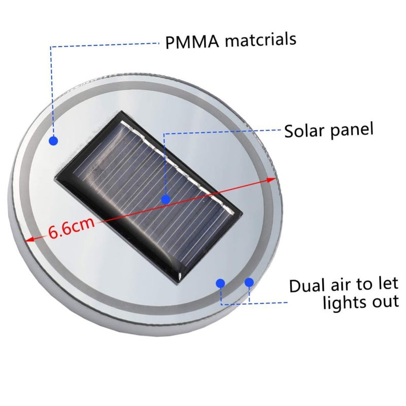 Solar Powered LED Car Cup Mat 6 5X6 5X0 8CM Vibration Sensor Eco Friendly Coaster - Image 3