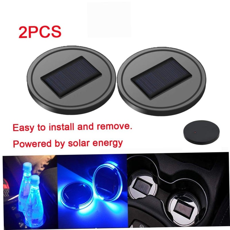 Solar Powered LED Car Cup Mat 6 5X6 5X0 8CM Vibration Sensor Eco Friendly Coaster - Image 4