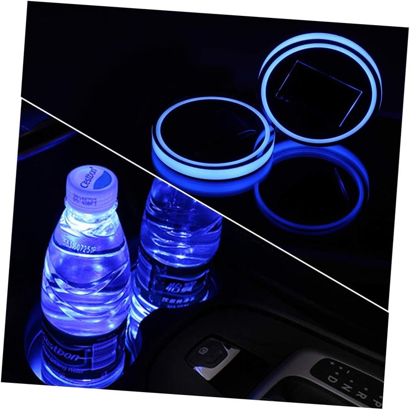 Solar Powered LED Car Cup Mat 6 5X6 5X0 8CM Vibration Sensor Eco Friendly Coaster - Image 5