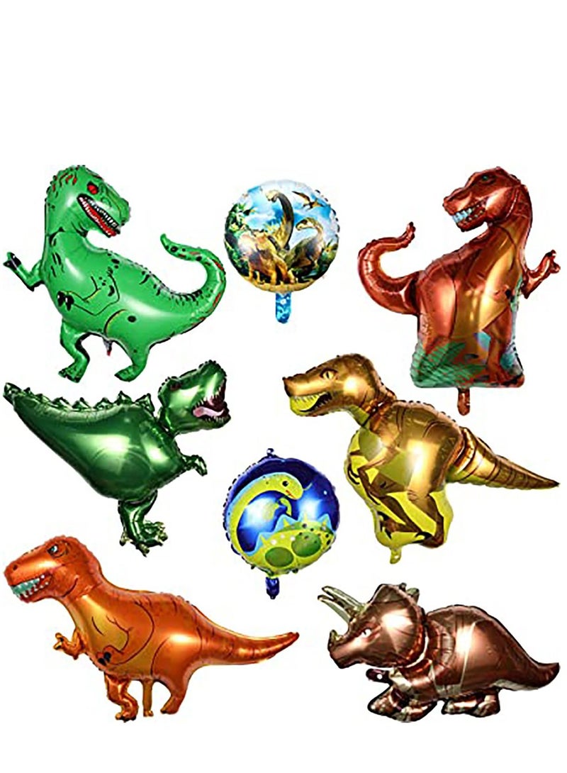 KASTWAVE 8 Pieces Balloon Dinosaurs Dinosaur Foil Balloons Aluminum Mylar Helium Balloons for Weddings Birthday Graduation Party Bridal Shower Jungle Style Party Decorations - Image 1