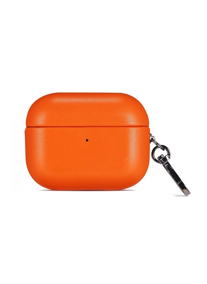 Generic Case Cover For Apple AirPods Pro 2 PU Leather Wireless Bluetooth Earphone Protective Case Orange 