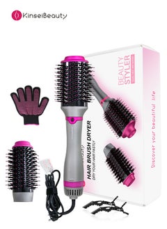 KinseiBeauty Hot Brush for Hair Styling and Frizz Control, Brush Hair Dryer, Hair Stylers, 1000W One Step Hair Blow Dryer Brush for Straight and Curly Hair (Rose-Grey) With 3 Temperature Levels  - Image 1
