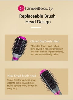 KinseiBeauty Hot Brush for Hair Styling and Frizz Control, Brush Hair Dryer, Hair Stylers, 1000W One Step Hair Blow Dryer Brush for Straight and Curly Hair (Rose-Grey) With 3 Temperature Levels  - Image 3