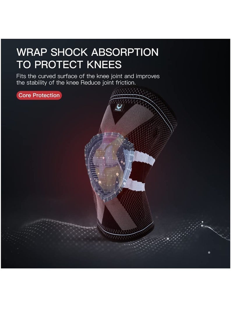 Zikra Knee Brace with Patella Pad & Side Stabilizers, Non-Slip Knee Support for Joint Knee Pain Relief Women and Men, Knee Support for Working, Running, Weightlifting, Fitness-1 Pair, L Size - Image 3