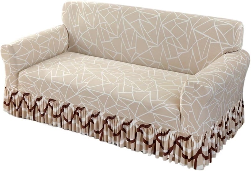 1/2/3/4 Seater Sofa Skirt Cover Elastic Armchair Couch Covers for Living Room Furniture Protector for Couch Cushion(Color 1,M)