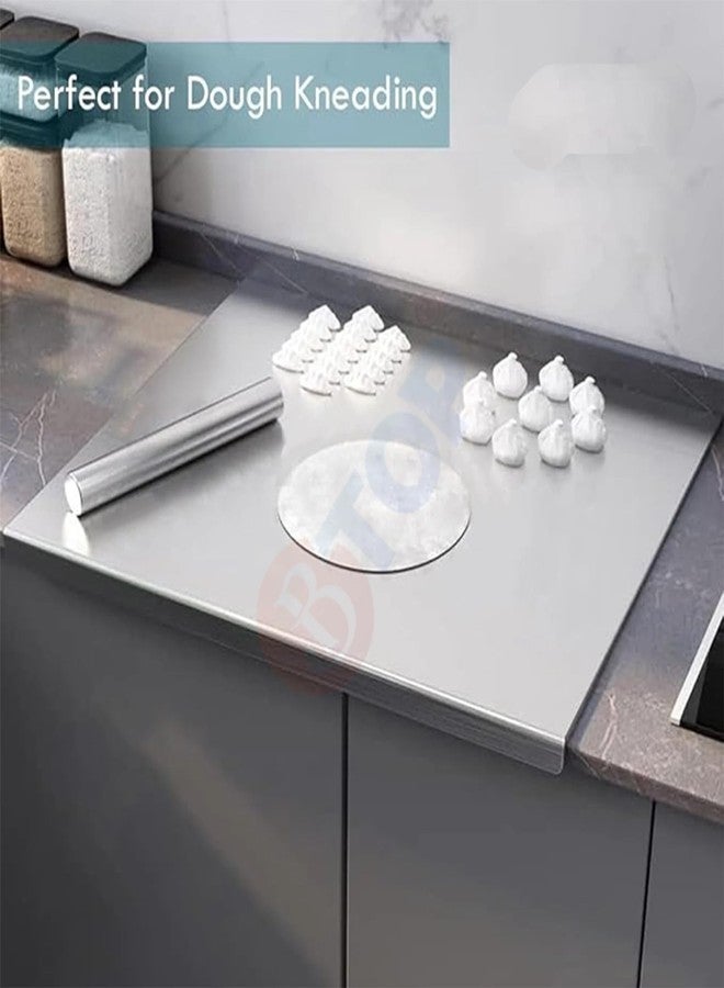 ADson™ Stainless Steel Chakla Roti Board, Medium Plus Size, 35.5 x 30 x 2.5 cm, with Free SS Rolling Pin - Image 4