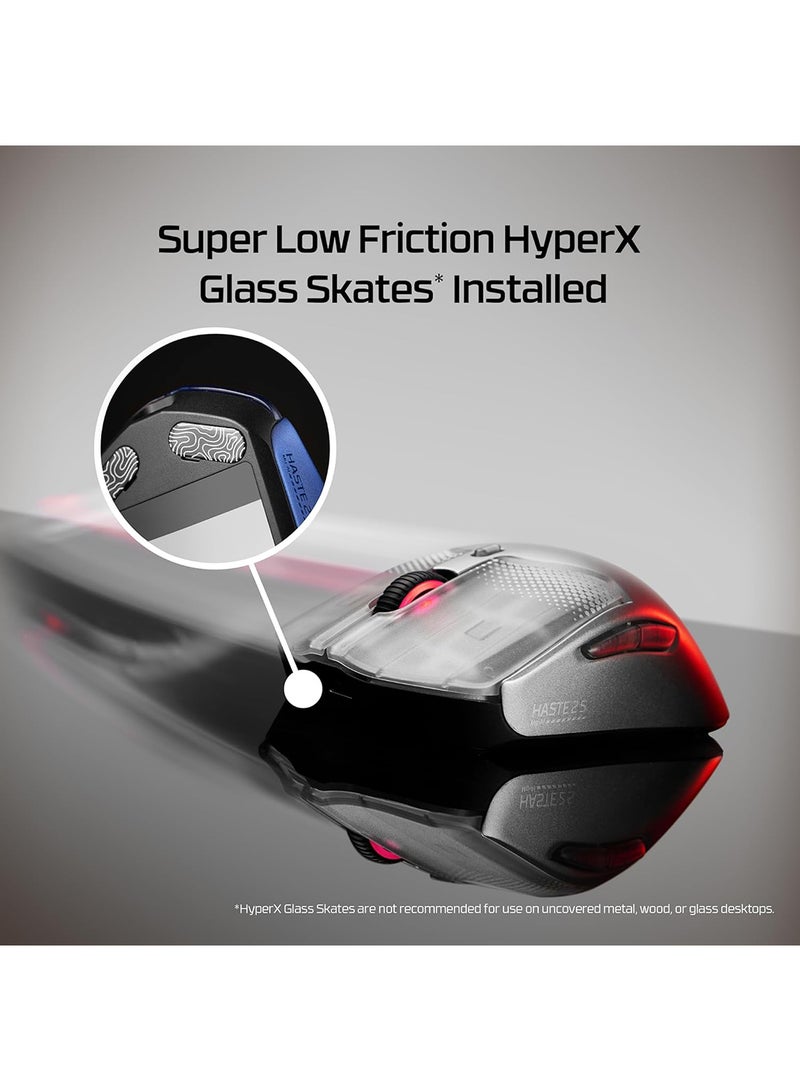 HyperX Pulsefire Haste 2 S – Wireless Gaming Mouse for PC – 64g, Magnesium Alloy Shell, Rechargeable li-ion Battery, 26K Sensor, Dual Wireless, Glass Skates, Navy-9B001AA - Image 4