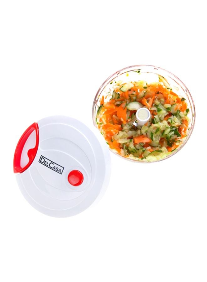 DELCASA Mini Pull Vegetable Chopper Clear/Red/White - Image 5