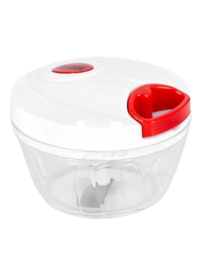 DELCASA Mini Pull Vegetable Chopper Clear/Red/White - Image 1