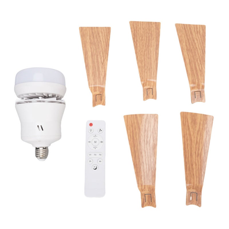 Ceiling Fan Light 3 Speed Adjustable Remote Control LED Dimmable Ceiling Fan with Wood Grain Blades E26 Base for Garage Laundry Porch Bedroom M 30W - Image 1