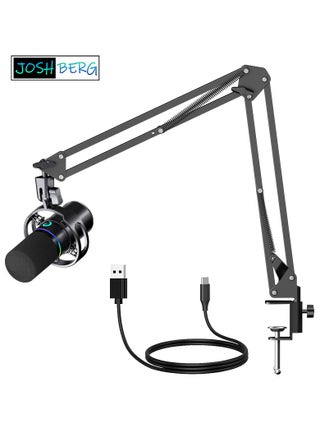طقم ميكروفون ديناميكي XLR/USB، ميكروفون كمبيوتر للبث المباشر، والتدوين الصوتي، والألعاب، وRGB، ووظيفة كتم الصوت وإلغاء الضوضاء، والتحكم في مستوى الصوت، ومقبس سماعة الرأس - pzsku/Z6D7D23C71B3CEF4205D2Z/45/1750121453/4e80cf82-0587-4ff3-ac2c-8a62dad8336a
