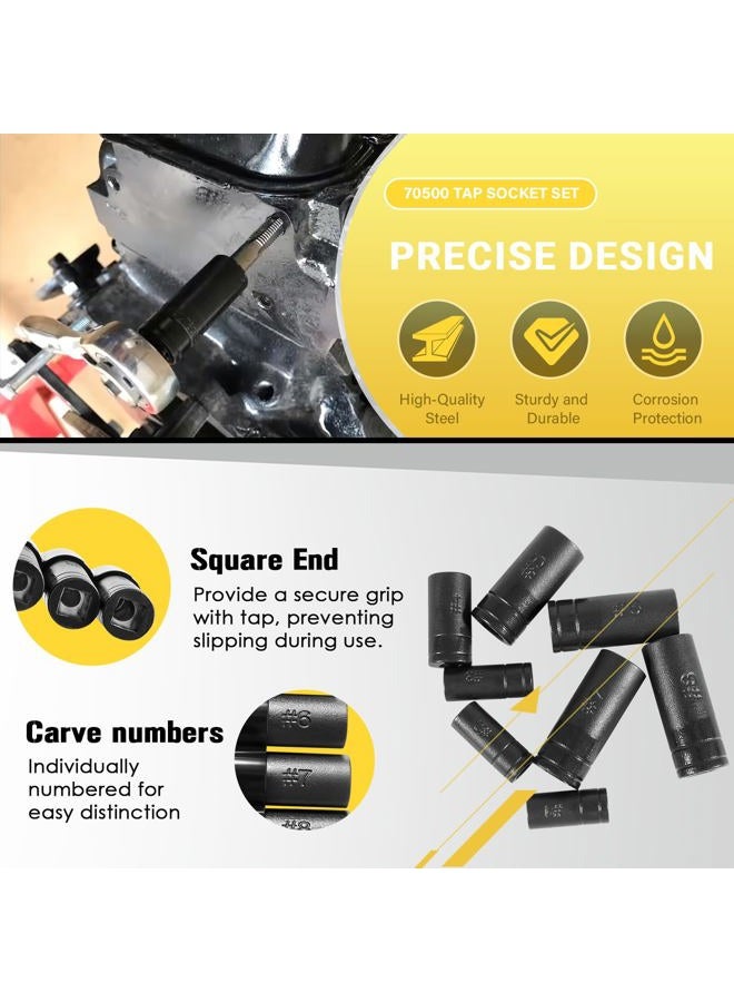 Camoo Replace for Lisle 70500 Tap Socket Wrench Set 8-piece | Tap Socket Adapter,1/4" & 3/8" Drive,Fits All MCTI Taps Thru 1/2” & 1/8" NPT Taps - Image 3