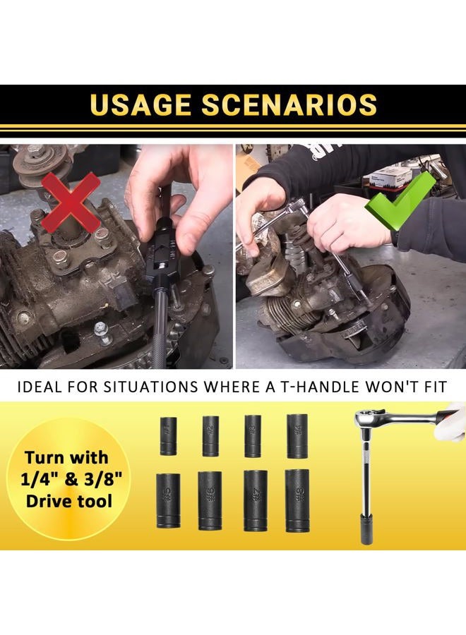 Camoo Replace for Lisle 70500 Tap Socket Wrench Set 8-piece | Tap Socket Adapter,1/4" & 3/8" Drive,Fits All MCTI Taps Thru 1/2” & 1/8" NPT Taps - Image 5