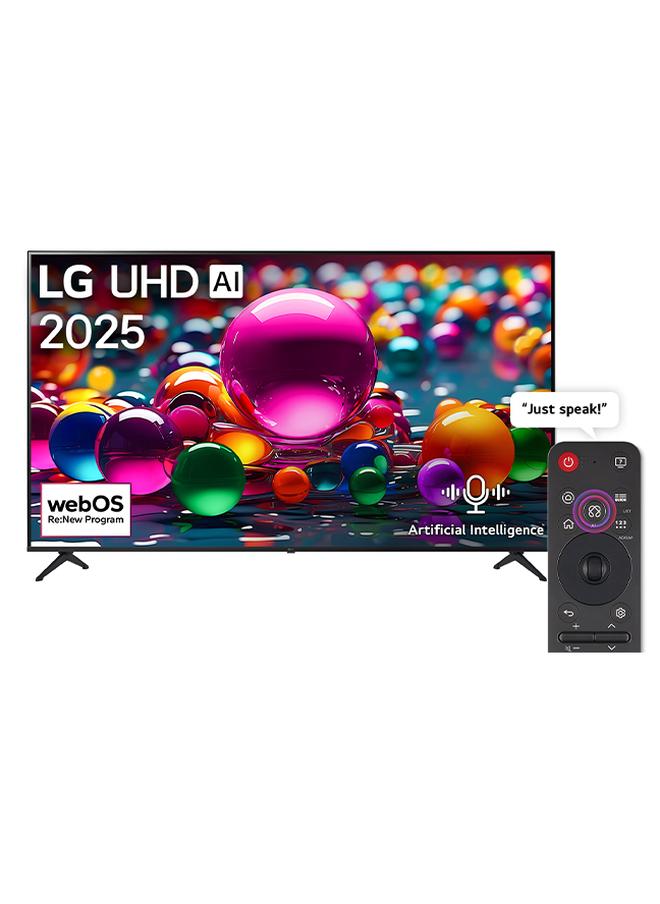 إل جي تلفاز ذكي 75 بوصة UHD AI UA85 4K، 60 هرتز، معرف صوت AI، بحث AI HDR10 Pro مركز منزلي، WebOS25، سنة الطراز 2025، ضمان لمدة 2 سنة - - Image 1