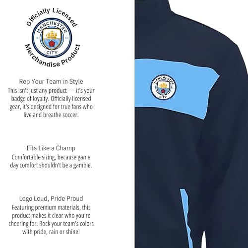 Icon Sports Officially Licensed Manchester City FC Soccer Track Jacket - Unisex Adult - MC52TJ Navy XXL - Image 5