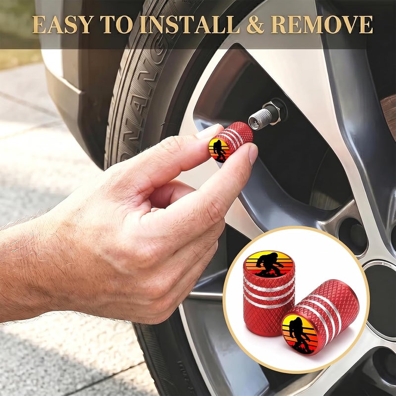 DoYoMo 4pcs Red Valve Stem Caps Hummingbird Tire Air Caps Aluminum Car Valve Stem Cover Cover for Auto SUV Truck Bicycle Motorcycle Corrosion Proof Universal Cars Accessories Hummingbird Gifts for Women Men - Image 4
