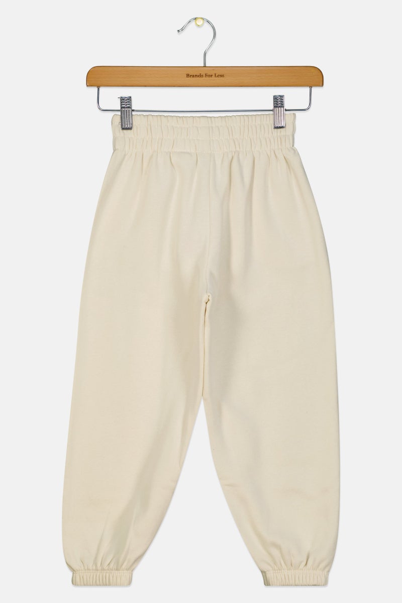 PUMA سروال جري رياضي للفتيات، خارجي، لون أبيض فاتح - Image 2