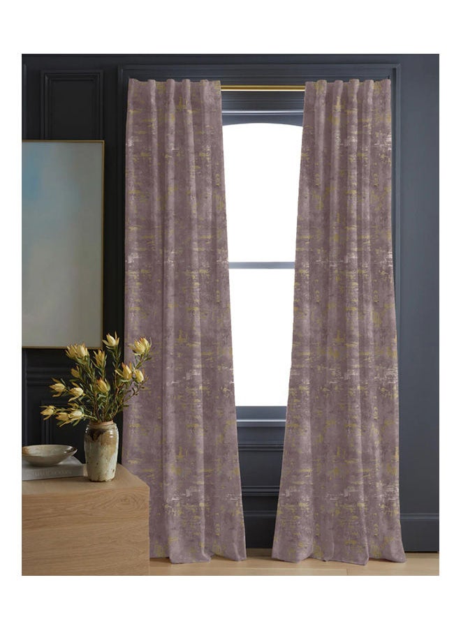 Naguib Selim Printed Curtains Semi Leather 1 Piece-Light Purple-140x280 cm  - Image 1